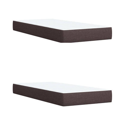 Giroletto a Molle con Materasso Marrone Scuro 200x200cm Tessuto | homemem39