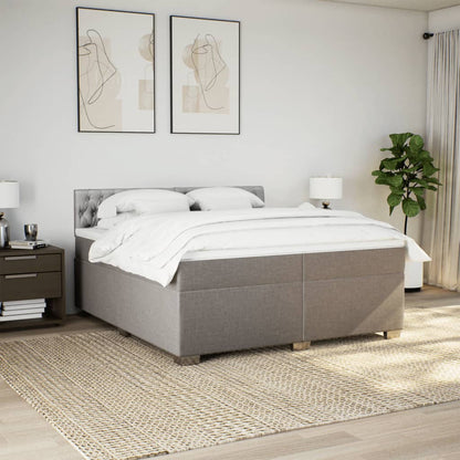 Giroletto a Molle con Materasso Tortora 200x200 cm in Tessuto | homemem39