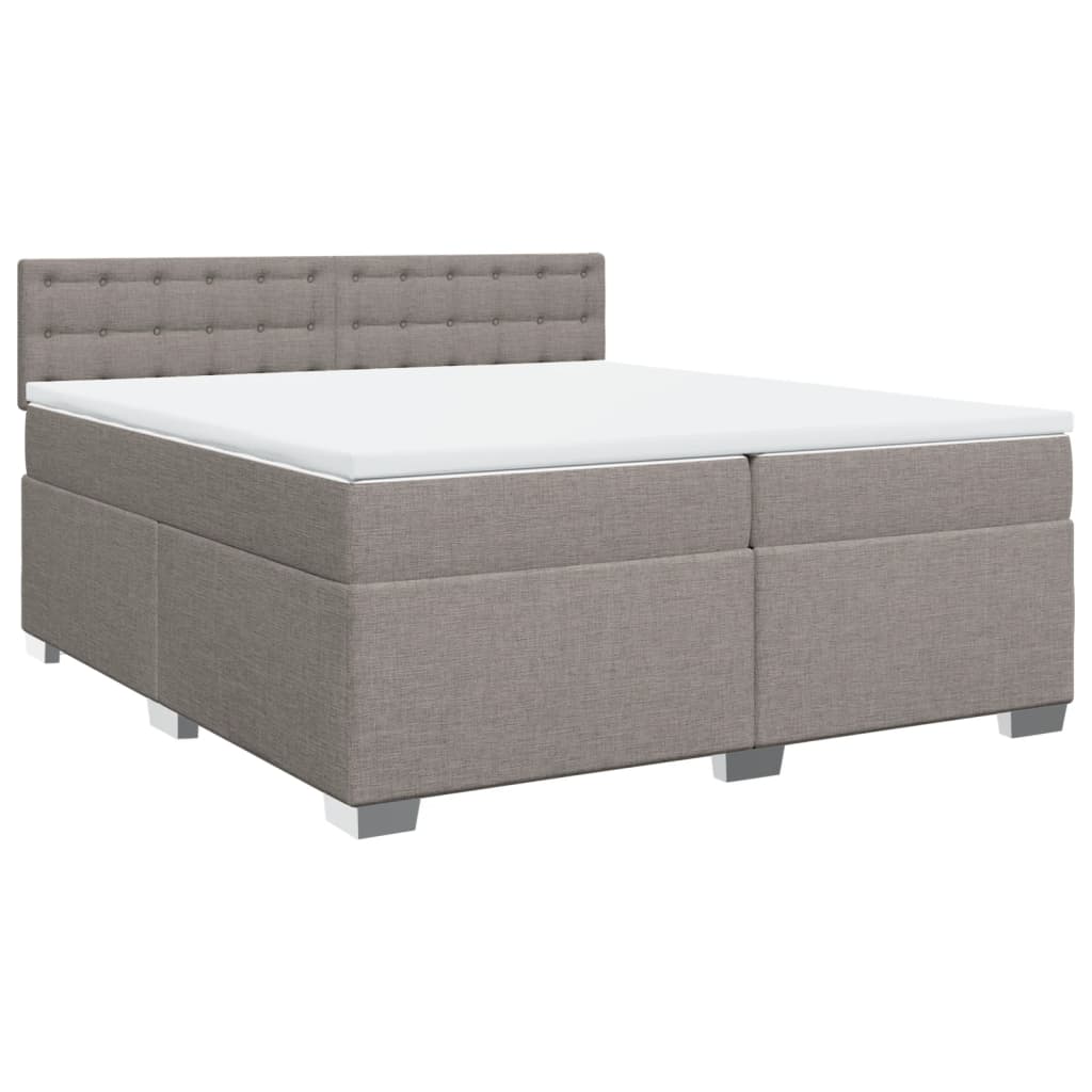 Giroletto a Molle con Materasso Tortora 200x200 cm in Tessuto | homemem39