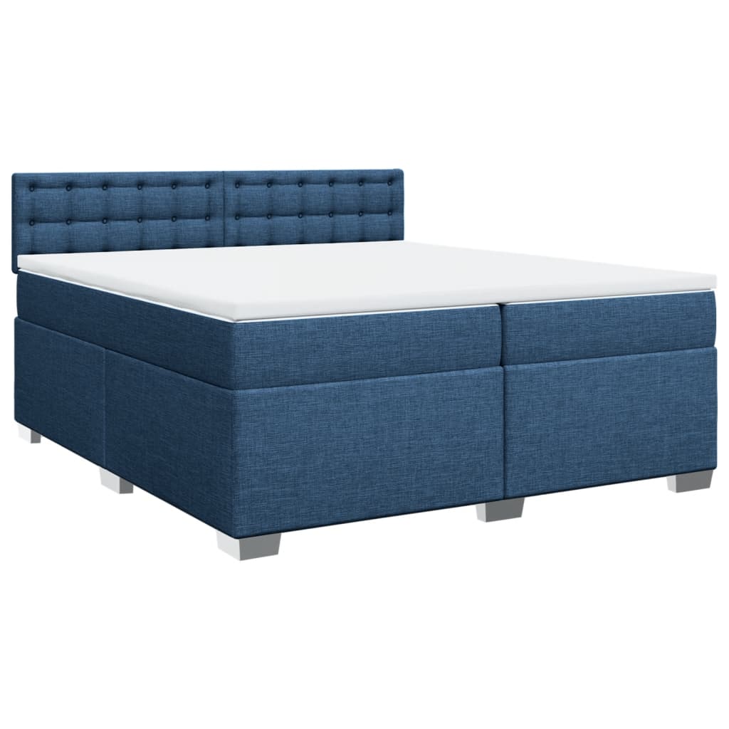 Giroletto a Molle con Materasso Blu 200x200 cm in Tessuto | homemem39