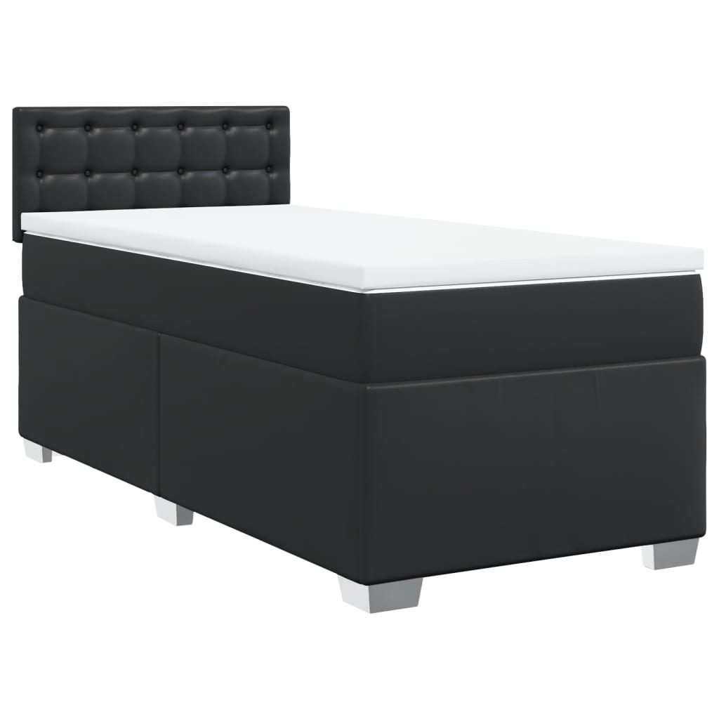 Giroletto a Molle con Materasso Nero 80x200 cm in Similpelle | homemem39