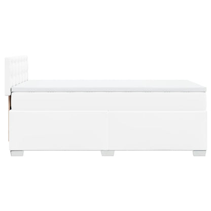 Giroletto a Molle con Materasso Bianco 90x190 cm in Similpelle - homemem39