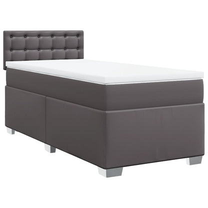 Giroletto a Molle con Materasso Grigio 90x190 cm in Similpelle | homemem39