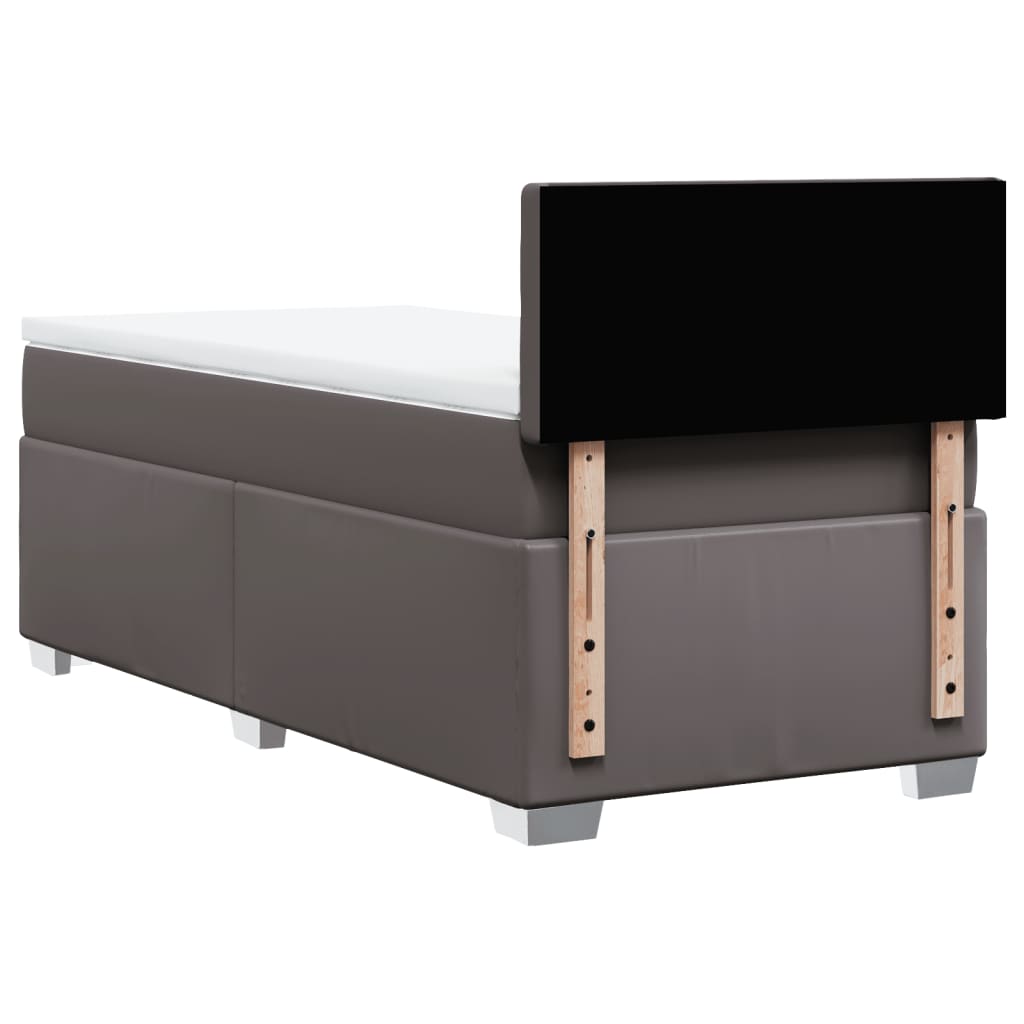 Giroletto a Molle con Materasso Grigio 90x190 cm in Similpelle | homemem39