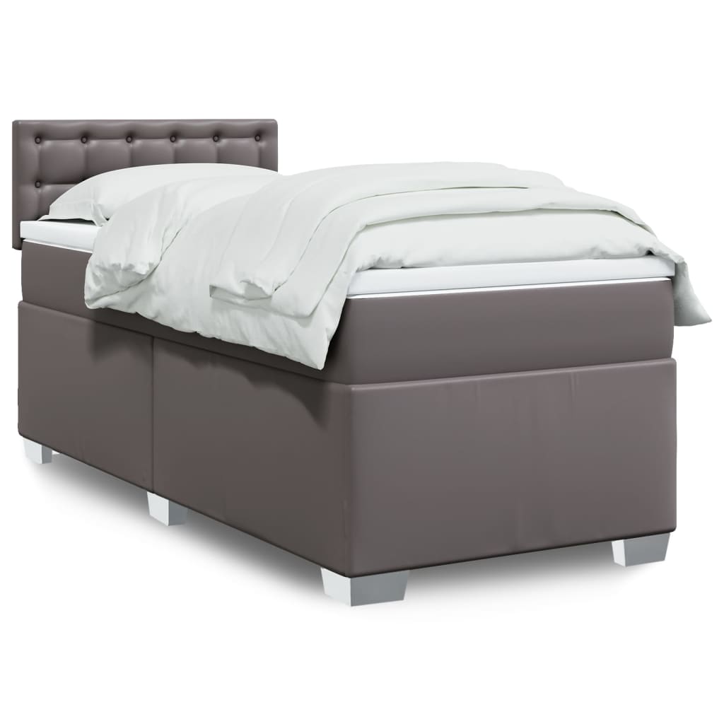 Giroletto a Molle con Materasso Grigio 90x190 cm in Similpelle | homemem39