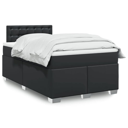Giroletto a Molle con Materasso Nero 120x190 cm in Similpelle | homemem39