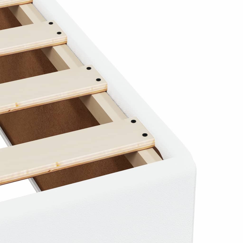 Giroletto a Molle con Materasso Bianco 160x200 cm in Similpelle - homemem39