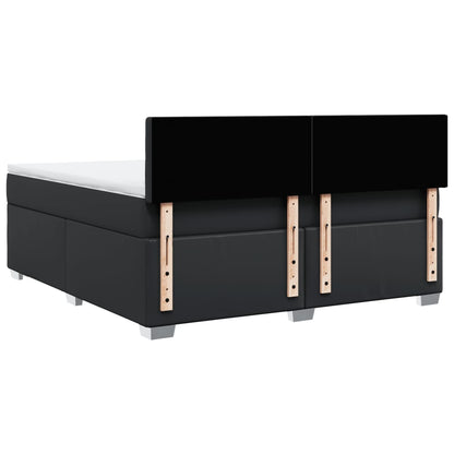 Giroletto a Molle con Materasso Nero 180x200 cm in Similpelle - homemem39