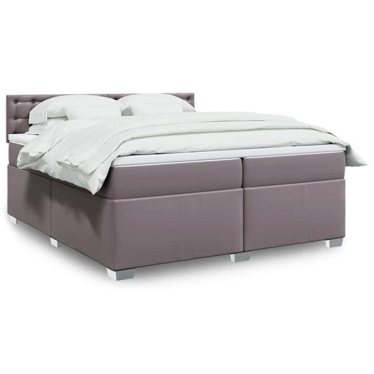 Giroletto a Molle con Materasso Grgio 200x200 cm in Similpelle | homemem39