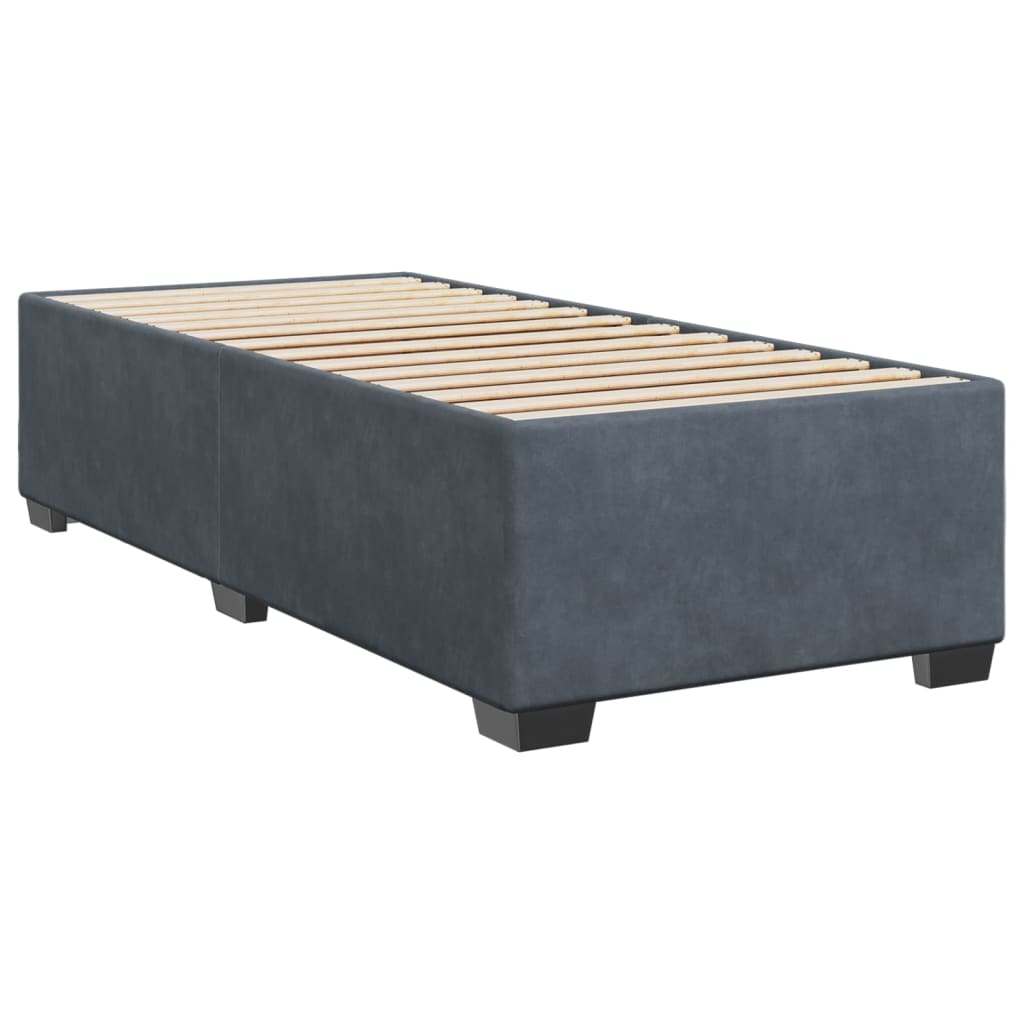 Giroletto a Molle con Materasso Grigio Scuro 80x200 cm Velluto | homemem39