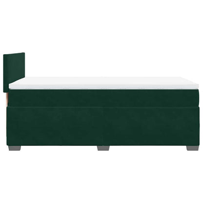 Giroletto a Molle con Materasso Verde Scuro 80x200 cm Velluto | homemem39