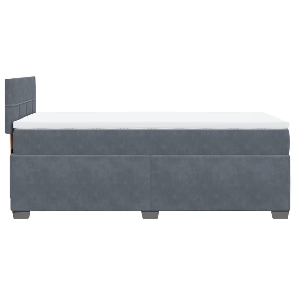 Giroletto a Molle con Materasso Grigio Scuro 80x200 cm Velluto | homemem39