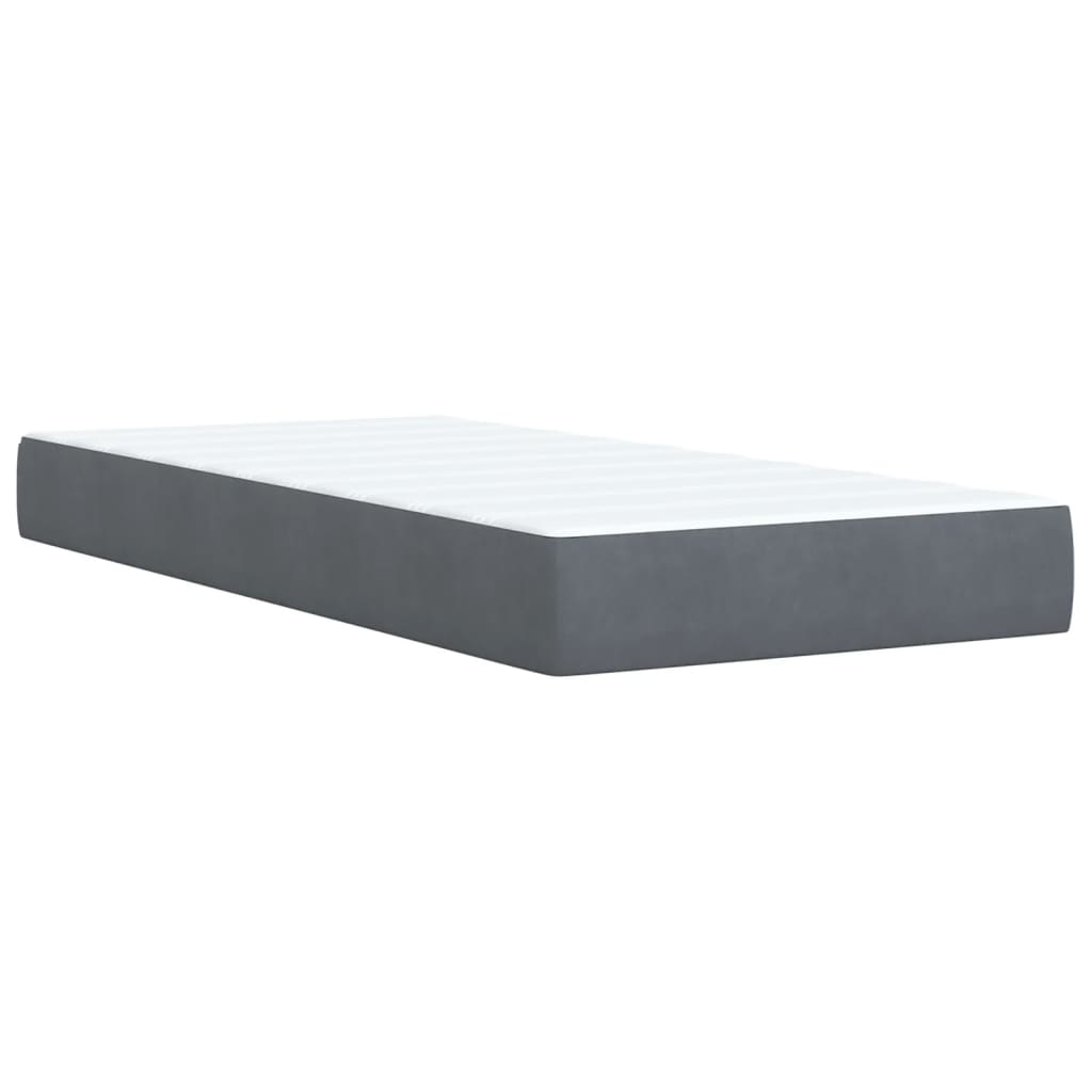 Giroletto a Molle con Materasso Grigio Scuro 80x200 cm Velluto | homemem39