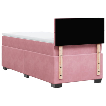 Giroletto a Molle con Materasso Rosa 80x200 cm in Velluto | homemem39