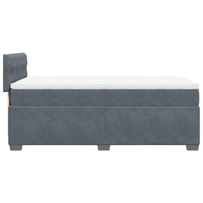 Giroletto a Molle con Materasso Grigio Scuro 80x200 cm Velluto | homemem39