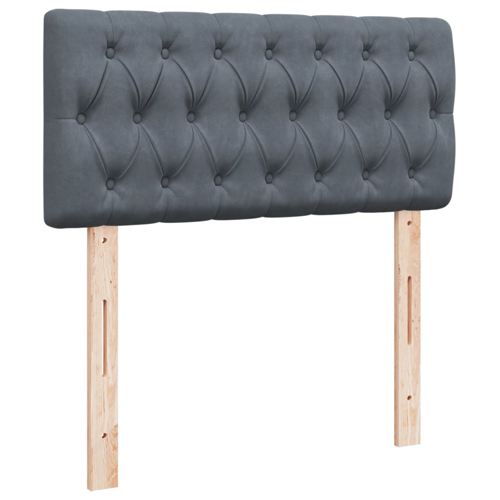 Giroletto a Molle con Materasso Grigio Scuro 80x200 cm Velluto | homemem39