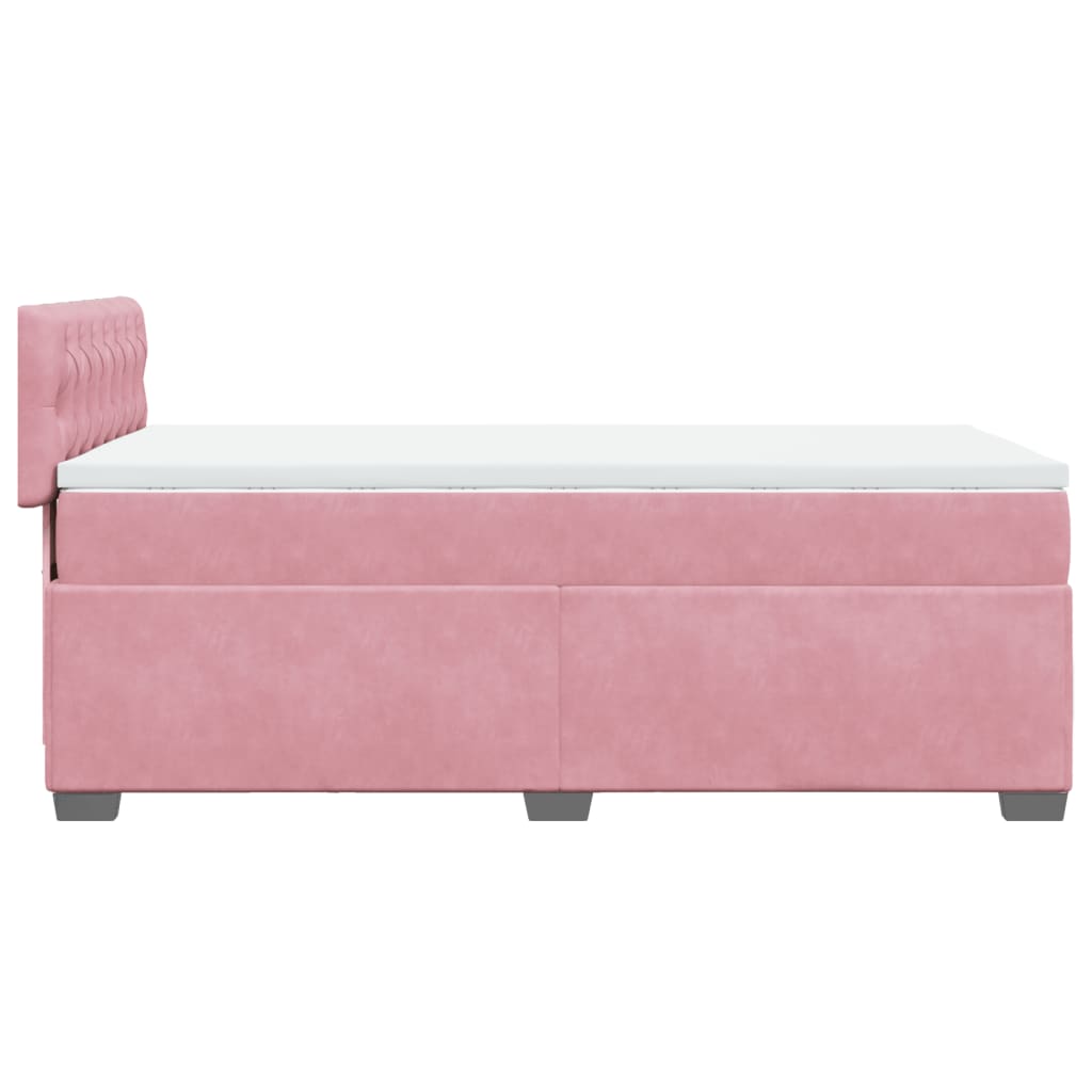 Giroletto a Molle con Materasso Rosa 80x200 cm in Velluto | homemem39