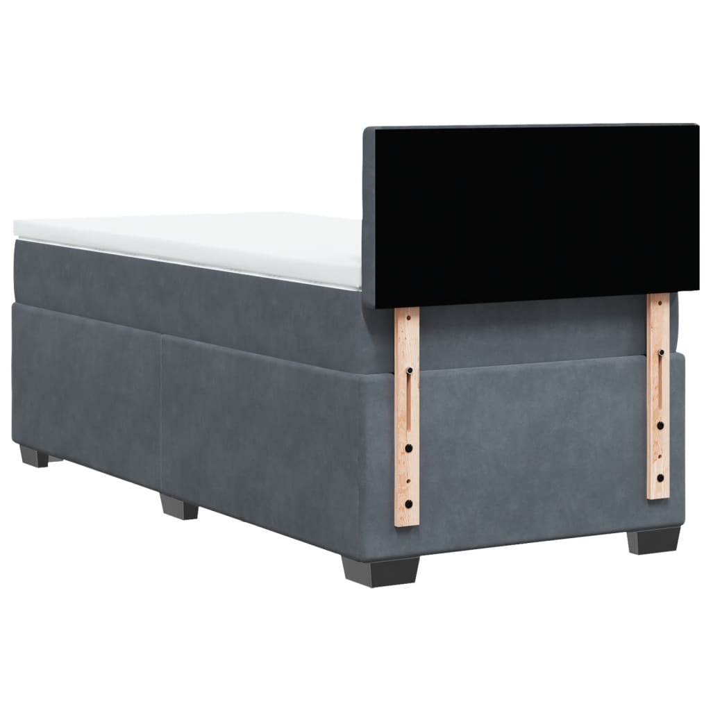 Giroletto a Molle con Materasso Grigio Scuro 80x200 cm Velluto | homemem39