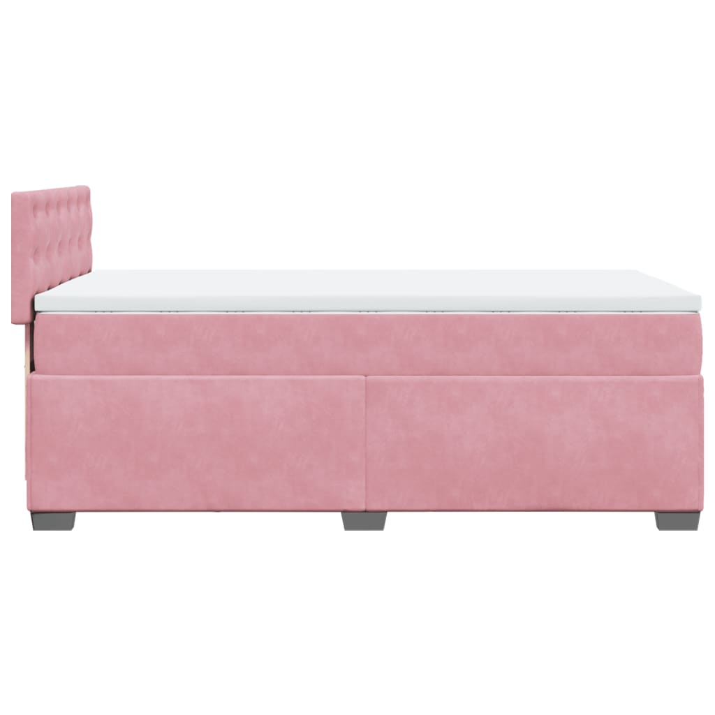 Giroletto a Molle con Materasso Rosa 80x200 cm in Velluto | homemem39