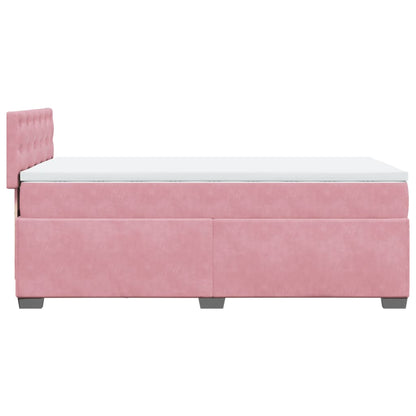 Giroletto a Molle con Materasso Rosa 80x200 cm in Velluto | homemem39