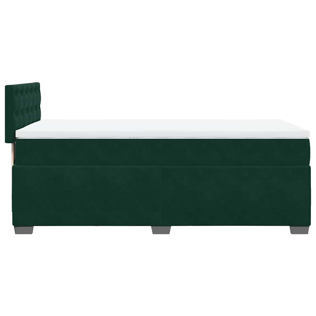 Giroletto a Molle con Materasso Verde Scuro 90x190 cm Velluto | homemem39