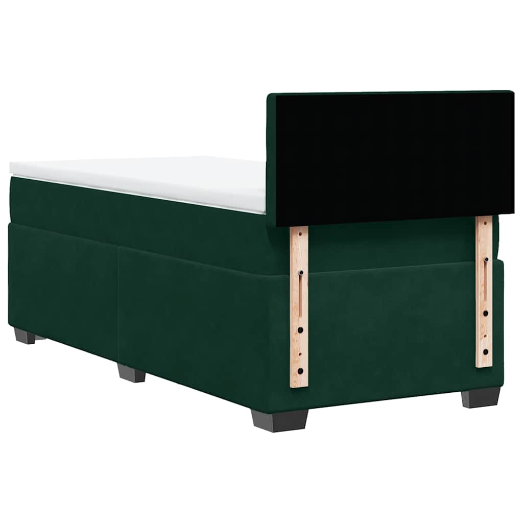 Giroletto a Molle con Materasso Verde Scuro 90x190 cm Velluto | homemem39