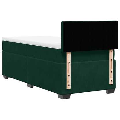 Giroletto a Molle con Materasso Verde Scuro 90x190 cm Velluto | homemem39