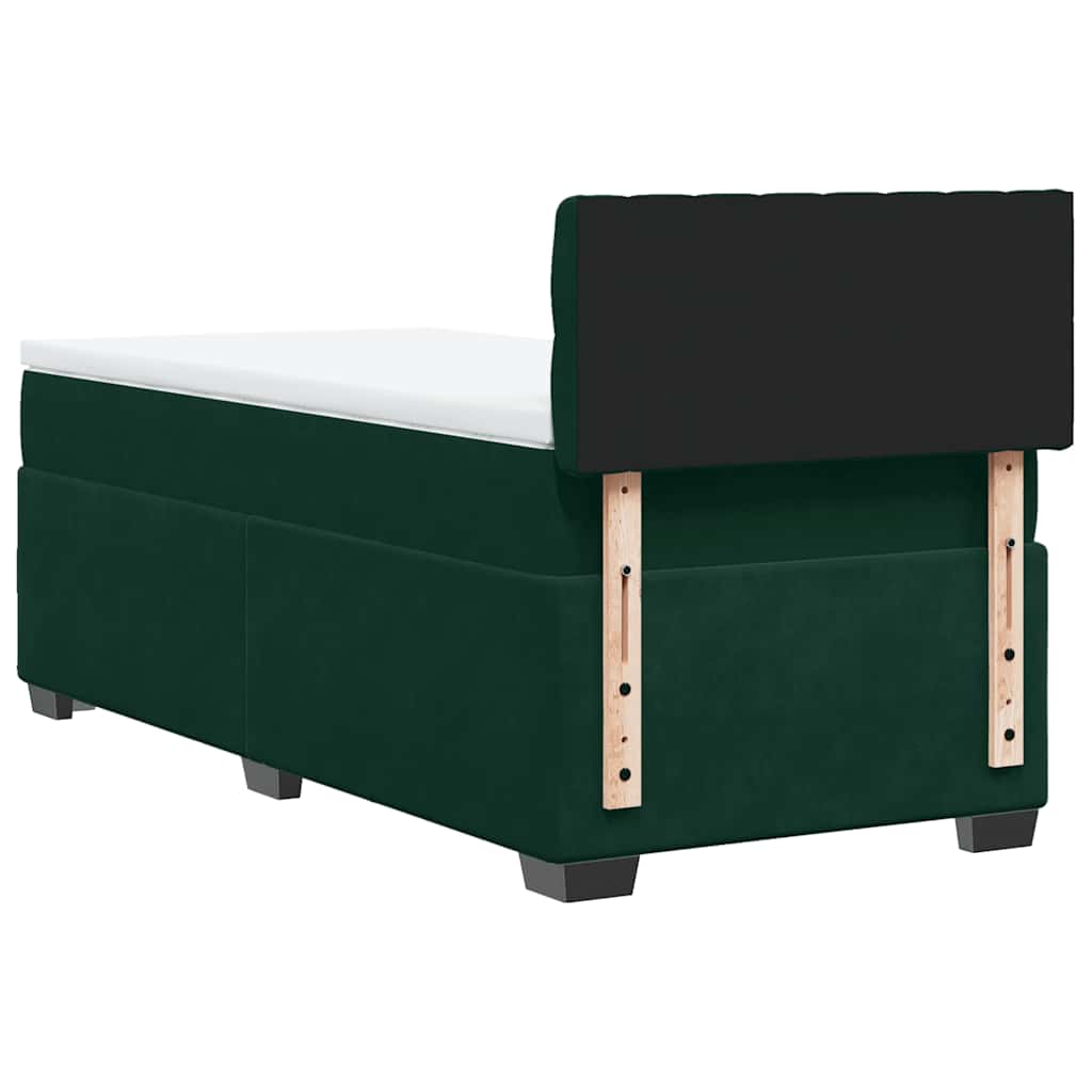 Giroletto a Molle con Materasso Verde Scuro 90x190 cm Velluto | homemem39