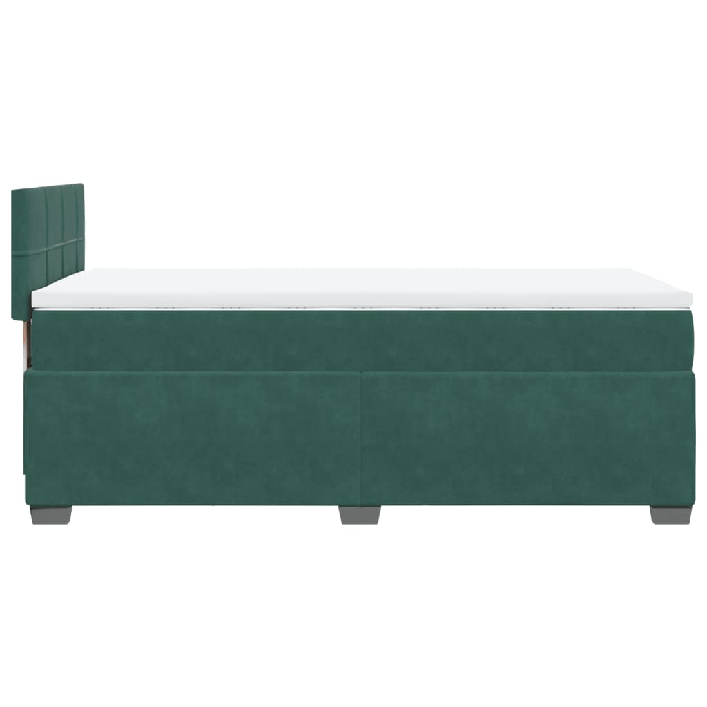 Giroletto a Molle con Materasso Verde Scuro 90x190 cm Velluto - homemem39