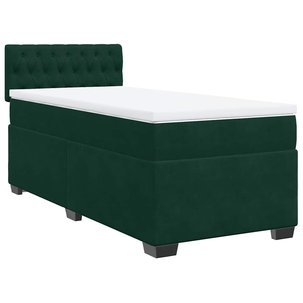 Giroletto a Molle con Materasso Verde Scuro 100x200 cm Velluto | homemem39