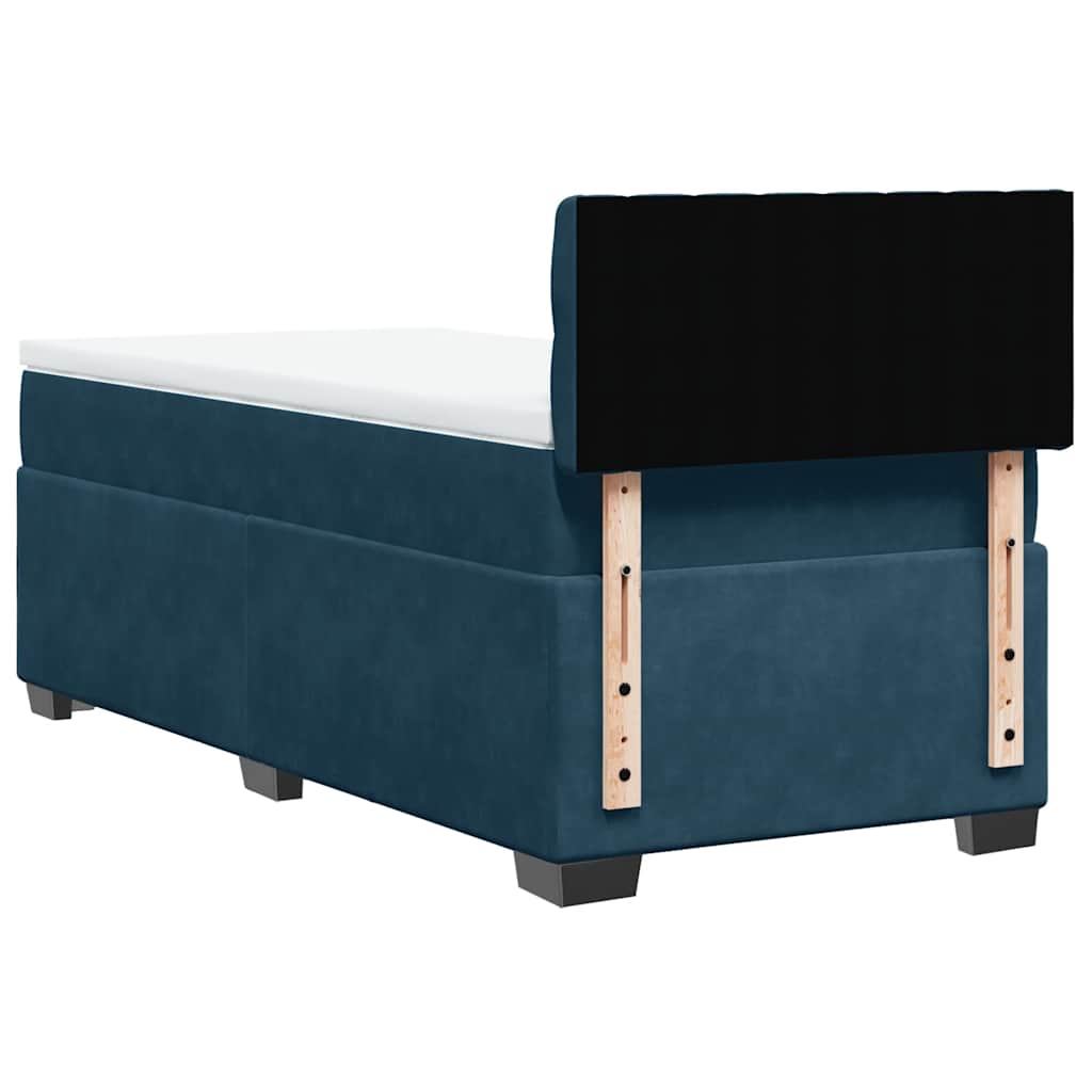 Giroletto a Molle con Materasso Blu Scuro 100x200 cm in Velluto | homemem39
