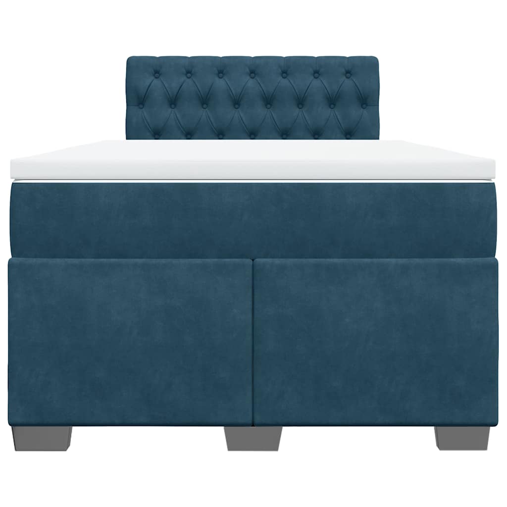 Giroletto a Molle con Materasso Blu Scuro 120x190 cm in Velluto | homemem39