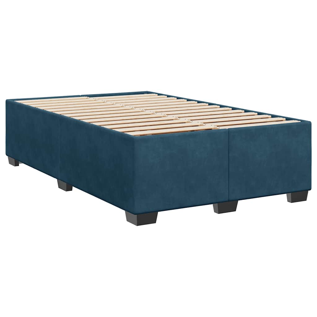Giroletto a Molle con Materasso Blu Scuro 120x190 cm in Velluto