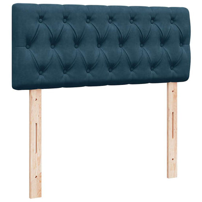 Giroletto a Molle con Materasso Blu Scuro 120x190 cm in Velluto