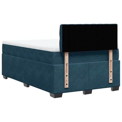 Giroletto a Molle con Materasso Blu Scuro 120x190 cm in Velluto