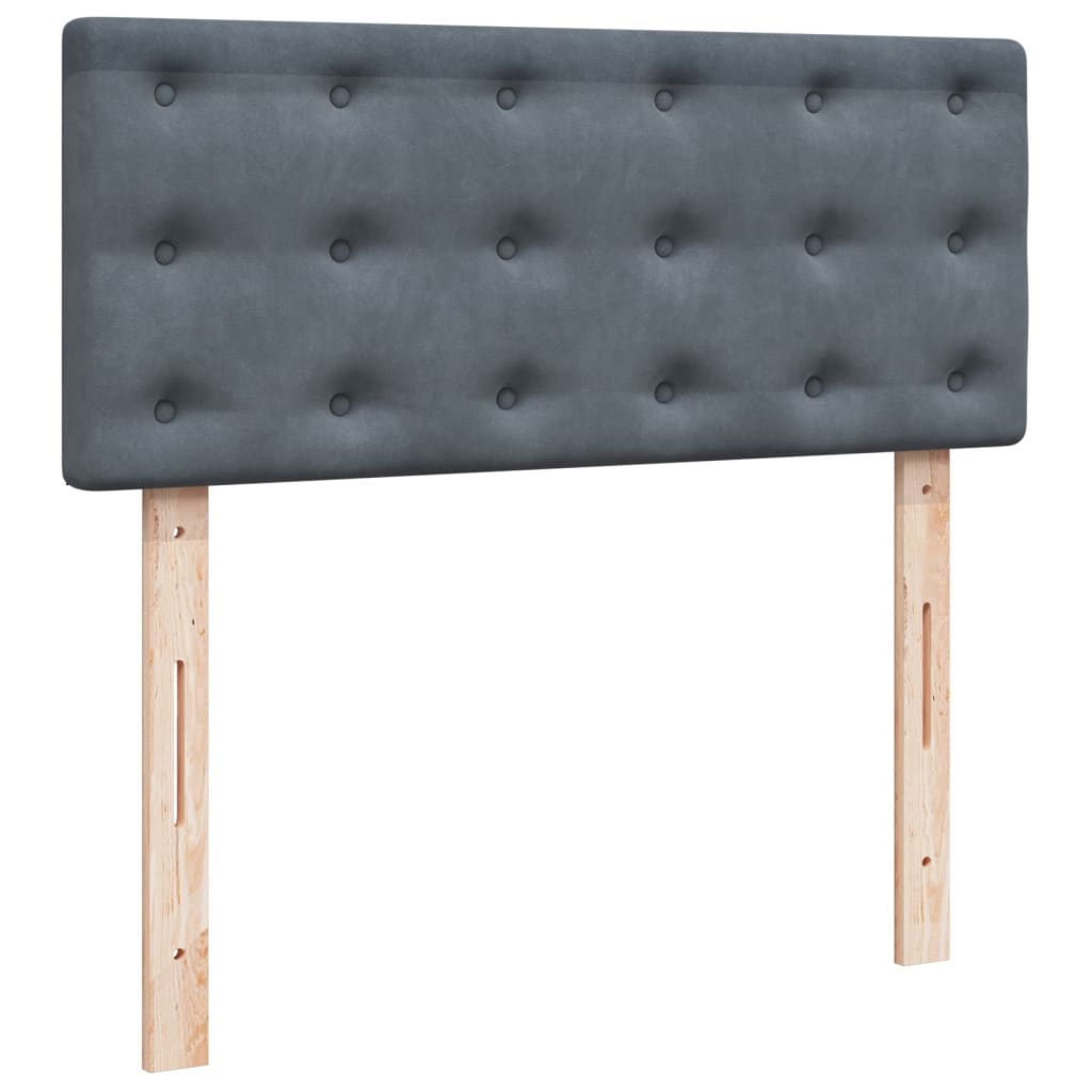 Giroletto a Molle con Materasso Grigio Scuro 120x190 cm Velluto - homemem39