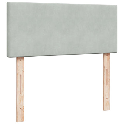 Giroletto a Molle con Materasso Grigio Chiaro 120x200cm Velluto - homemem39