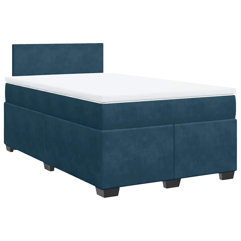 Giroletto a Molle con Materasso Blu Scuro 120x200 cm in Velluto | homemem39