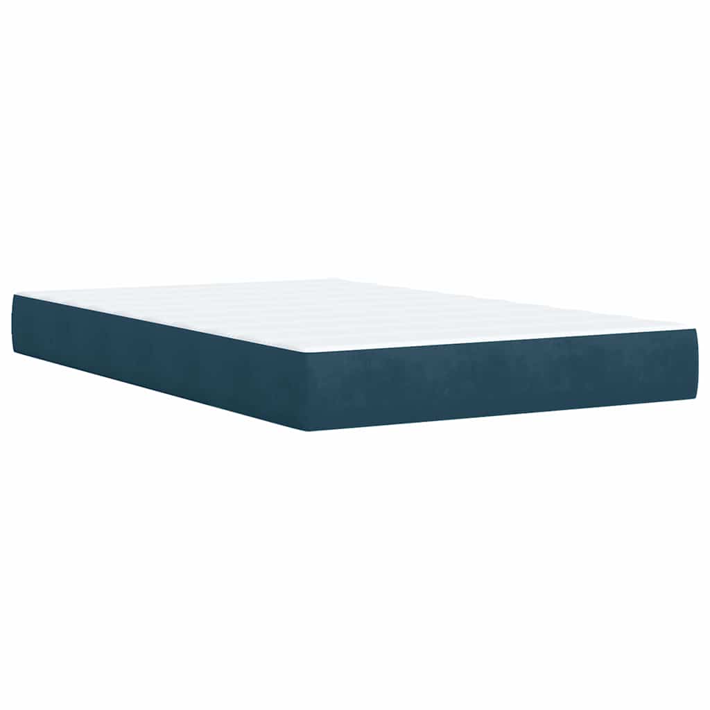 Giroletto a Molle con Materasso Blu Scuro 120x200 cm in Velluto | homemem39