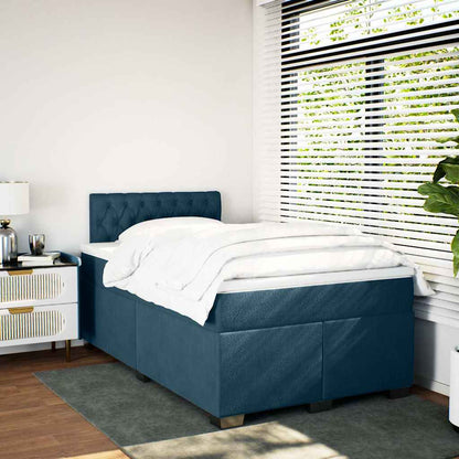 Giroletto a Molle con Materasso Blu Scuro 120x200 cm in Velluto | homemem39