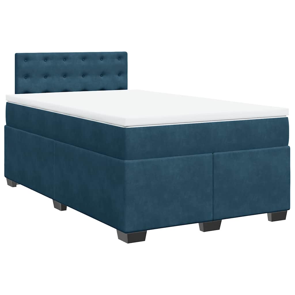 Giroletto a Molle con Materasso Blu Scuro 120x200 cm in Velluto | homemem39