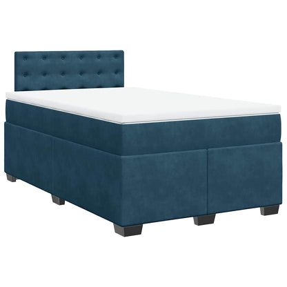 Giroletto a Molle con Materasso Blu Scuro 120x200 cm in Velluto | homemem39