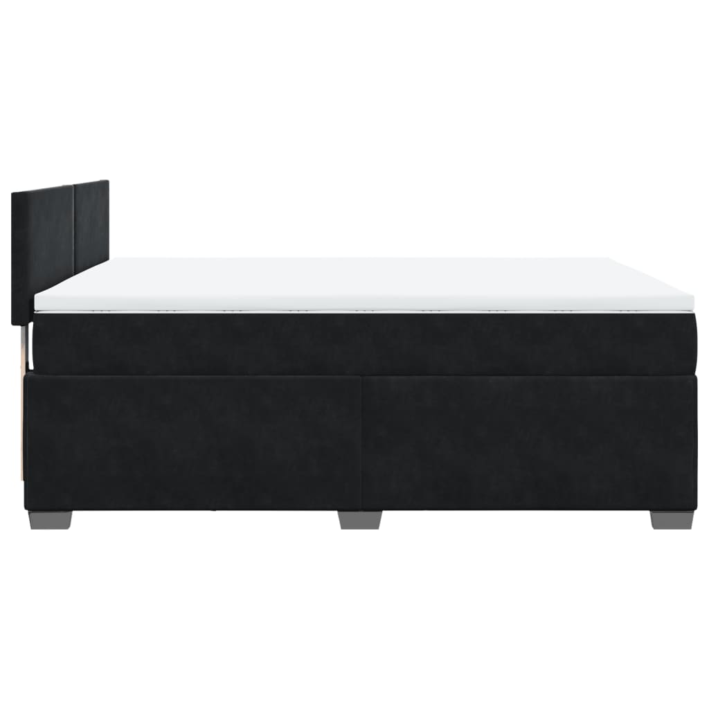 Giroletto a Molle con Materasso Nero 140x190 cm in Velluto | homemem39