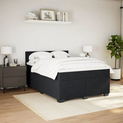 Giroletto a Molle con Materasso Nero 140x190 cm in Velluto | homemem39