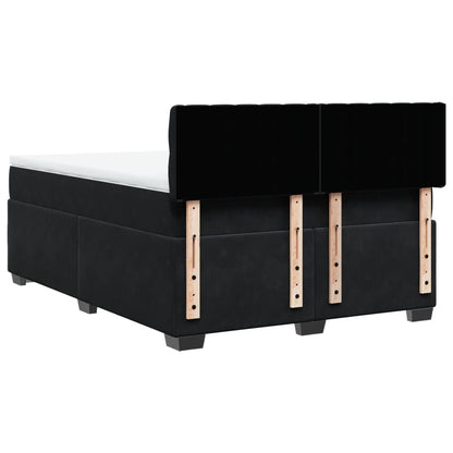 Giroletto a Molle con Materasso Nero 140x190 cm in Velluto | homemem39