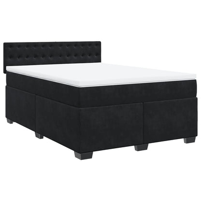 Giroletto a Molle con Materasso Nero 140x190 cm in Velluto | homemem39