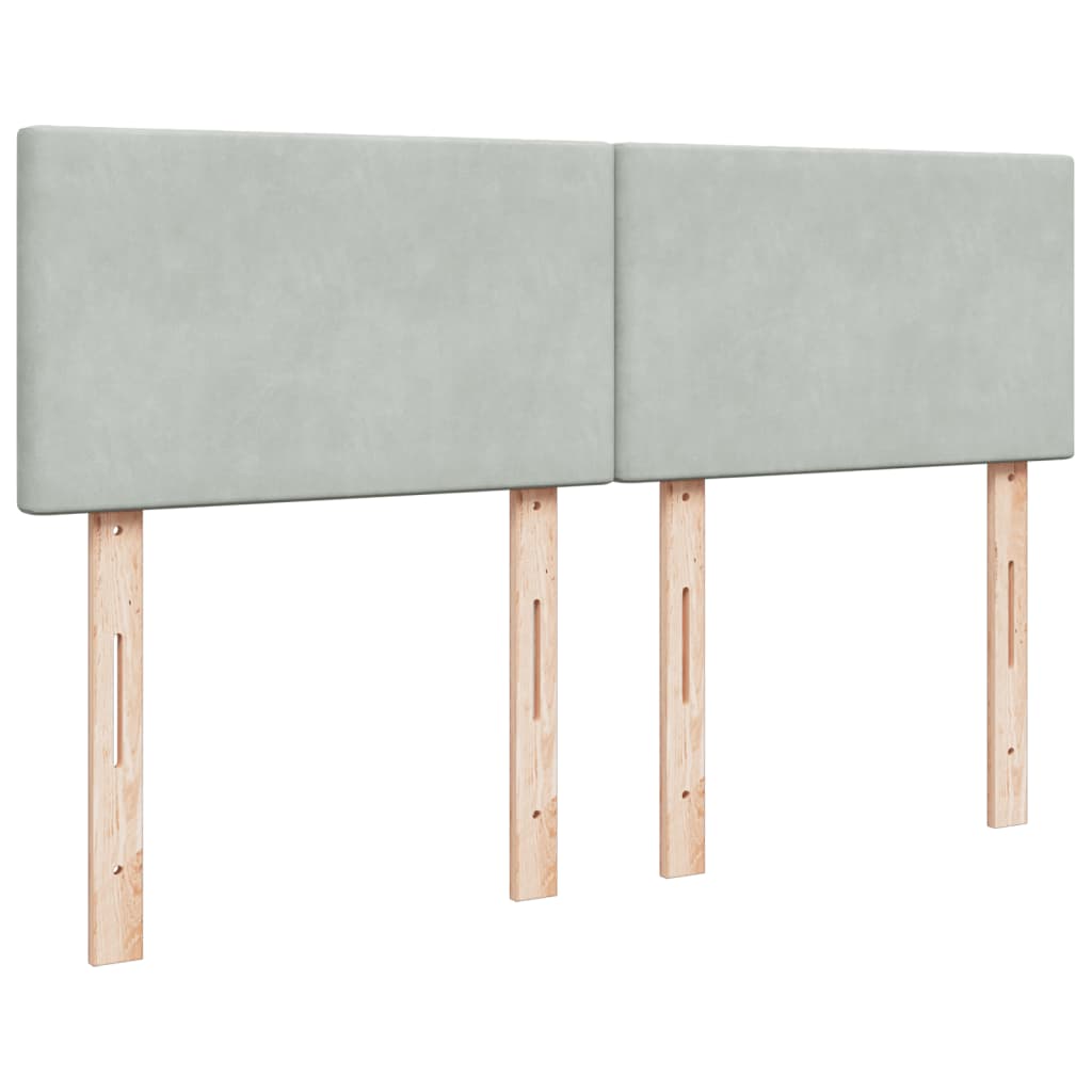 Giroletto a Molle con Materasso Grigio Chiaro 140x200cm Velluto - homemem39