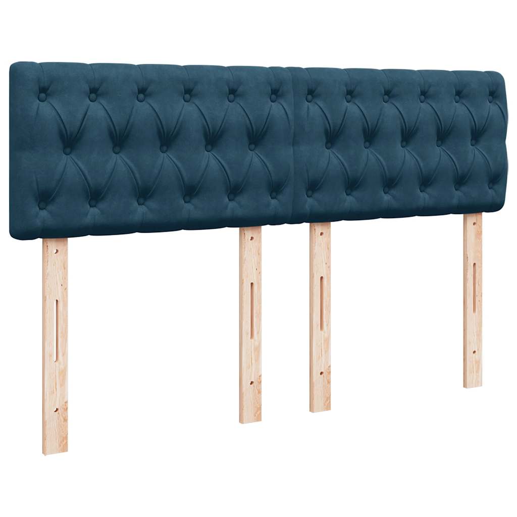 Giroletto a Molle con Materasso Blu 160x200 cm in Velluto