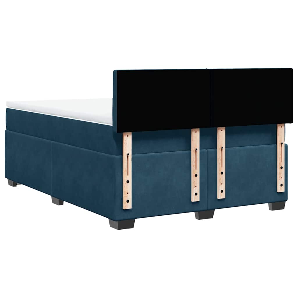 Giroletto a Molle con Materasso Blu 160x200 cm in Velluto