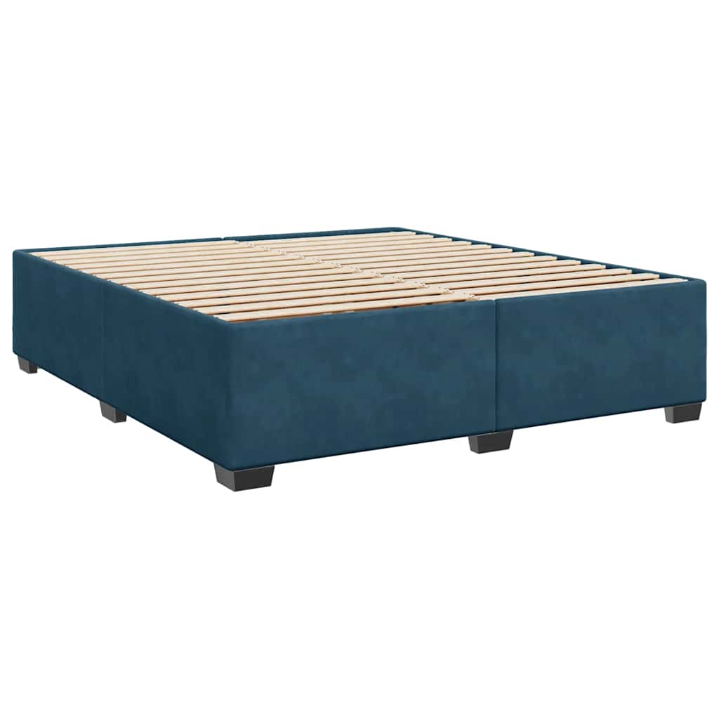 Giroletto a Molle con Materasso Blu 180x200 cm in Velluto
